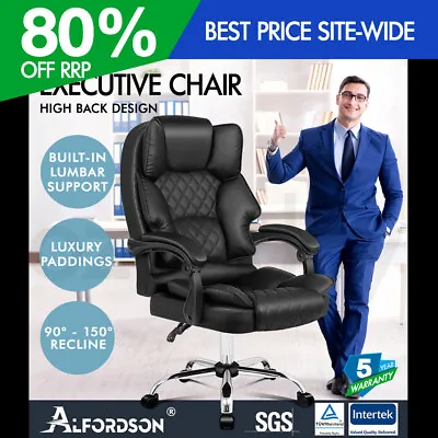 $179.95 • Buy ALFORDSON Office Chair Gaming Executive Computer Racer PU Leather Seat Recliner