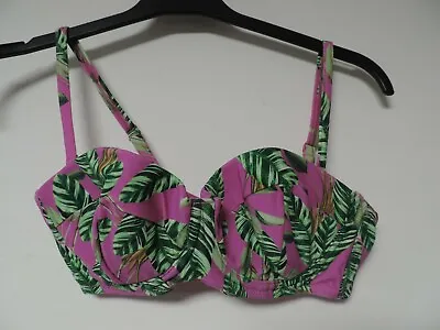 ASOS Mix And Match Hot Tropic Print Longline Bikini Top Size UK 34C DH001 JJ 02 • £12