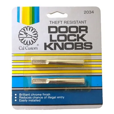 Anti Theft Car Door Knob Lock NEW Vintage Replacements Silver Tone Universal 80s • $12.74