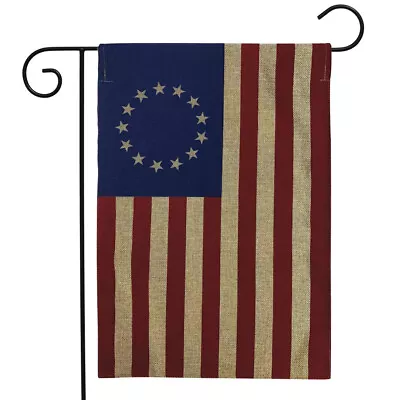 Betsy Ross Burlap Garden Flag Hearts 12.5  X 18  Briarwood Lane • $11.99