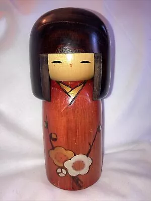 Kokeshi Doll - Vintage Japanese Wooden Folk Art - Genuine Collectible 6” Tall • £8.57