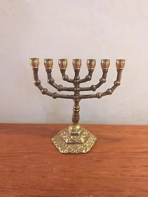 Jewish Candlesticks Menorah Brass Hanukkah Lights • £26