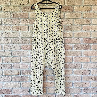 ZULU & ZEPHYR Size 6 / XXS - 100% Cotton Crepe Drop Crotch Animal Print Jumpsuit • $24.95