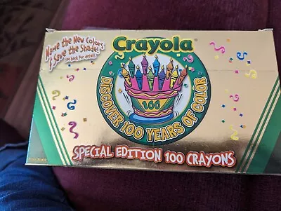 Crayola 100th Anniversary Special Edition 100 Crayons Unopened Box Vintage 2002 • $9.99