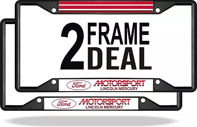 Ford Motorsport Lincoln Mercury 2 Black License Plate Frame • $45.07