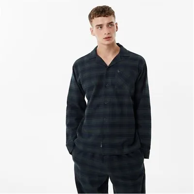 Jack Wills Mens Check Brushed Flannel Shirt Pyjama Long Sleeve Top Collared • £17