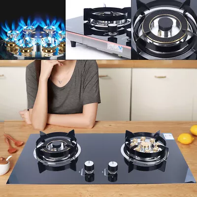 Kitchen Gas Cooktop Stove Top 2 Burners Tempered Glass Built-In LPG/NG Black NEW • $139.20