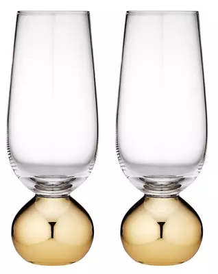 NEW Tempa Astrid Gold Champagne Glass Set 2pce 250ml RRP$44.95 • $39.99