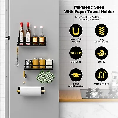 SANNO Refrigerator Magnetic Spice Rack Organizer Seasoning Organizers • £14.99