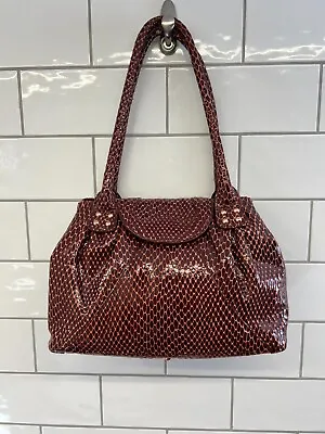 Italian Leather Handbag La Gioe Di Toscana Unique Snake Skin Look - Great Gift • $38