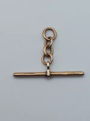 9ct Rose Gold Antique T-Bar For Watch Chain (3 Grams) 36.2mm(L) • £59.99