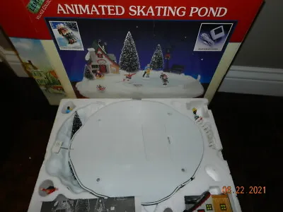 Vintage 1995 Lemax Village Collection Animated Skating Pond With Box • $74.99