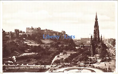 Edinburgh Castle National Gallery & Scott Monument Valentines Postcard D102 • £3.45