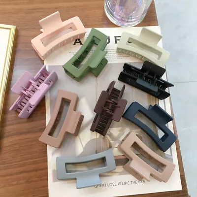$3.28 • Buy Vintage Hair Clips Simple Claw Crab Large Geometric Barrettes Hair Accessories
