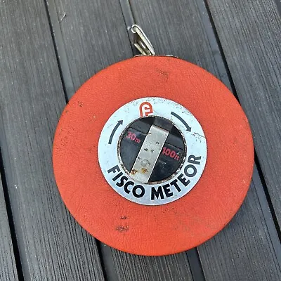 Vintage “FISCO METEOR” Double Sided 30 M/100 FT .METRIC/IMPERIAL Tape Measure • £12