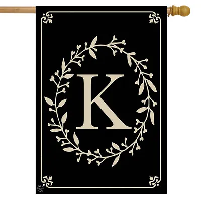 Briarwood Lane Classic Monogram Letter K House Flag Double-Sided House Flag • $18.99