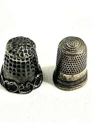 Lot 2 Vintage Sewing Thimbles - One 925 Silver Taxco - One Unknown Metal  Old • $19.88