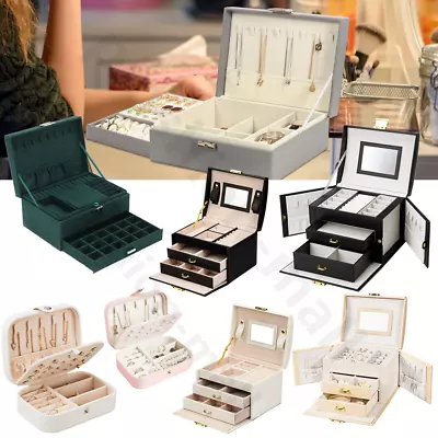 Multilayer Jewellery Box Rings Necklaces Bracelets Jewelry Storage Organiser  • £12.29