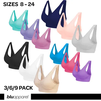 Multipack Seamless Comfort Bras For Everyday Wear Non Padded Non Wired Maternity • £7.99