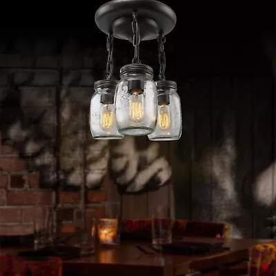 110 V 40W Modern Farm Glass Mason Jar Light Fixture Chandelier Pendant Lamp  • $50.35