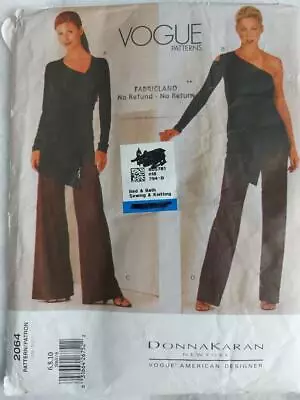 Vogue 2064 Misses Donna Karan Top & Pants Pattern Size 6-8-10   2001 • $10.84