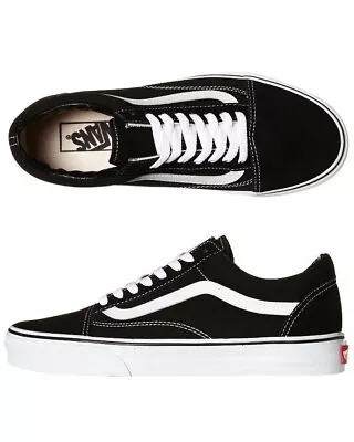 NEW Vans Shoes Old Skool Black White Mens US SIZE Old School Skateboard Sneakers • $80