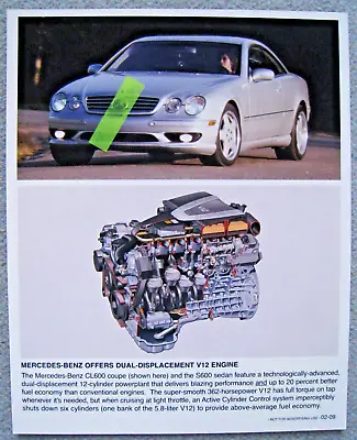 Factory Photo Mercedes CL600 Coupe V12 C215 W220 S USA Photo Brochure Brochure Brochure Brochure • $14.98