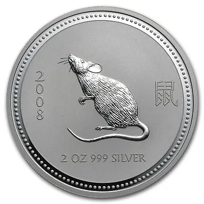 2008 Australia 2 Oz. Silver Coin Series I Lunar Year Of The Mouse With Mint Caps • $149.50