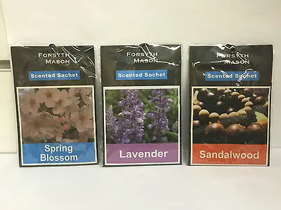 3 Scented Fragrance Sachets Wardrobe Cupboard Drawer Freshener Assorted Free P&P • £2.99