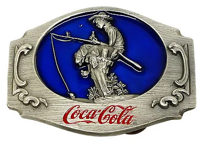 £19.75 • Buy Coca Cola Belt Buckle Young Boy & Dog Fishing Officially Licensed Siskiyou