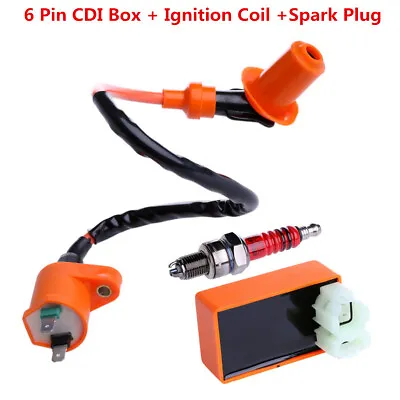 6Pins Racing Ignition Coil Spark Plug CDI For GY6 50cc125cc 150cc Scooter Mopeds • $19.91