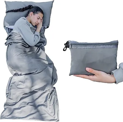 Sleeping Bag Liner - Portable Lightweight Sleeping Bag Cotton Feel Travel Shee • £13.99