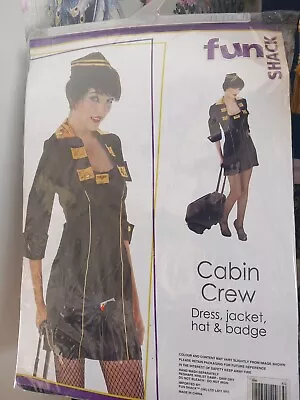 Cabin Crew Dress Hat Uniform Hen Fancydress Costume Sexy Outfit Extra Small • £10