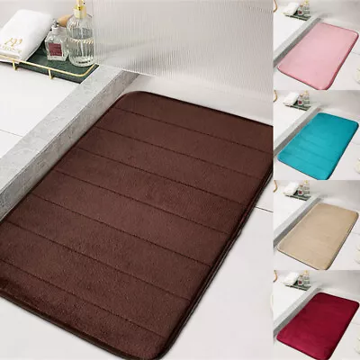 £5.50 • Buy Non Slip Bath Mat Extra Large Bathroom Rugs Water Absorbent Toilet Pedestal Mats