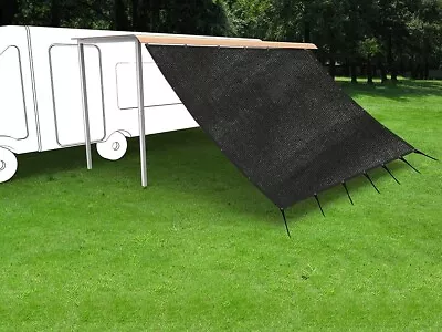 Shatex RV Awning Shade With 90% Privacy Screen Free Kit 8ft X 12ft Black • $28.69