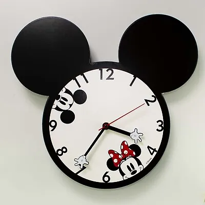 Disney Mickey & Minnie Mouse Shaped Wall Clock • $31.99