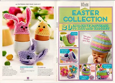 Easter Collection Toys Knitting Patterns Booklet Flower Bunny Chick Easter Eggs • £1.45