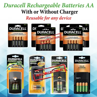 AA Duracell Rechargeable Batteries Ni-MH With Or W/o Fast Charger Lot REUSABLE • $40.50