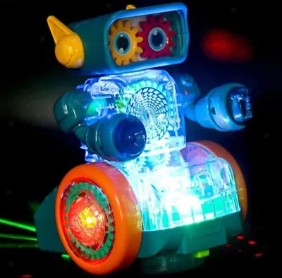 ROBOT WALKING DANCING BUMP & GO Stunt Action Gear LED LIGHTS SOUND TODDLER TOYS • £9.99