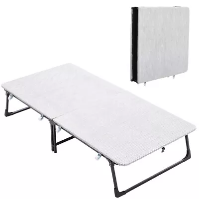 Folding Single Sofa Bed Portable Guest Sleeper Bed Bedframe Camping On Wheels • £62.95