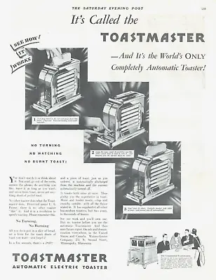 1929 TOASTMASTER TOASTER Kitchen Appliance Vintage PRINT AD Breakfast Cook Bread • $12.99