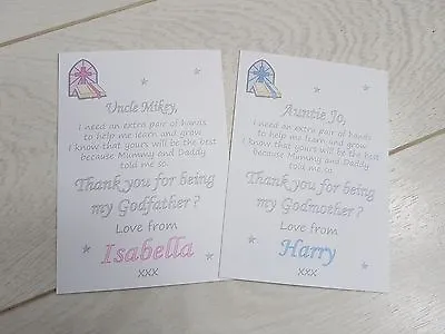 £1 • Buy Personalised Thank You For Being My Godmother Godfather Godparents Gift Card Env