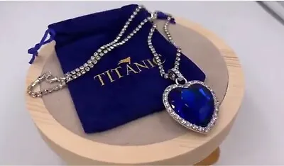 £7.99 • Buy Gorgeous Titanic Heart Of Ocean Necklace Plus Velvet Bag UK Stock Limited Offer 