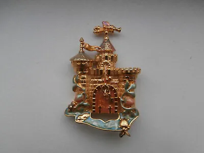 Kirks Folly Fairytale Castle Rapunzel Princess Gold Tone Enamel Brooch Pin Rare • £75