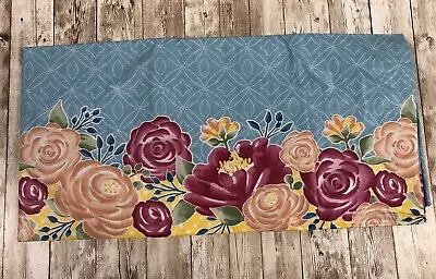 New Farmhouse Blue With Flowers Yellow Dot Border Vinyl Spring Tablecloth 52x70” • $12.99