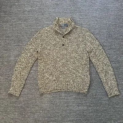 Vintage Polo Ralph Lauren Sweater Men Medium Shawl Collar Chunky Pullover Retro • $31.28