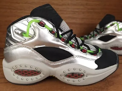 Reebok Men's Question Mid Minions Basketball Shoes Silver Black Size 8.5 • $69.99