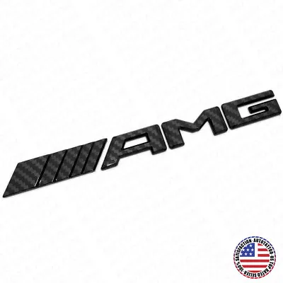 17+ Black Carbon Fiber Style AMG Sport Car Emblem Trunk Lid Logo Badge Decorate • $29.99
