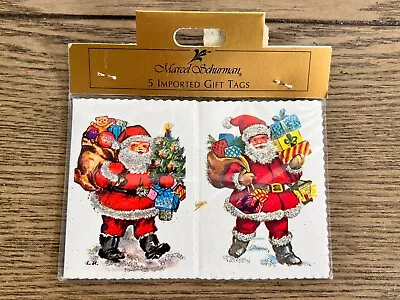 Vintage Lot Of 5 NOS Imported Christmas Gift Tags Marcel Schurman NOS Santa (F) • $14.99