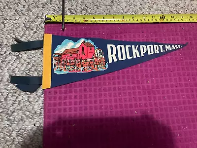 VINTAGE Rockport Massachusetts MA SOUVENIR Pennant INNER HARBOR - Fast Shipper • $33.69